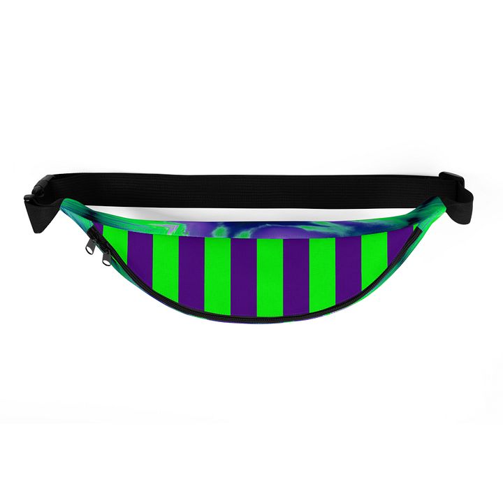 Sea Witch Circus Stripes Fanny Pack, Twisted Star Strange Bag, Green Purple Blue Weird Carnival Accessory product image (2)