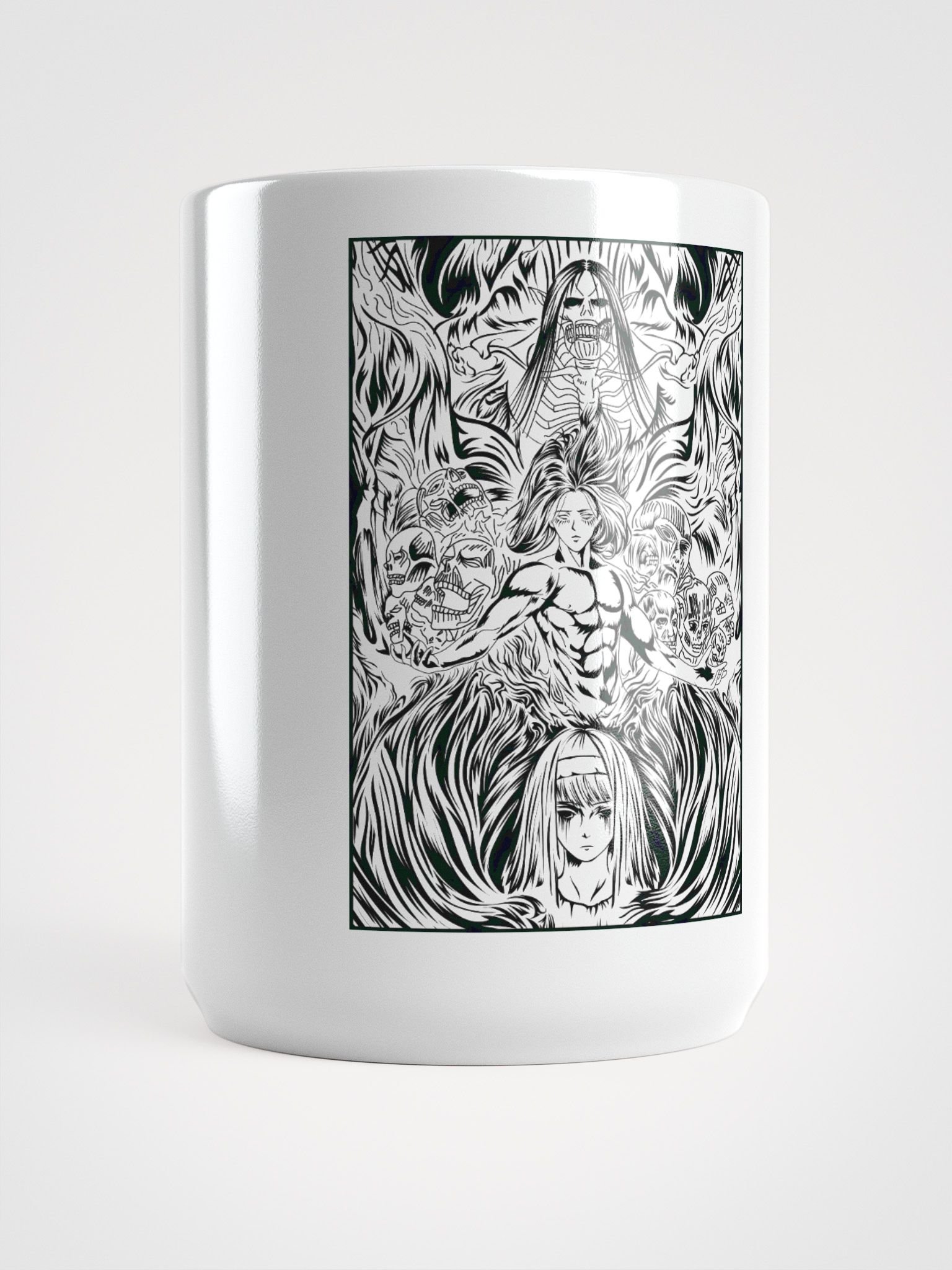 Founding Titan: Eren’s Final Power White Glossy Mug product image (1)