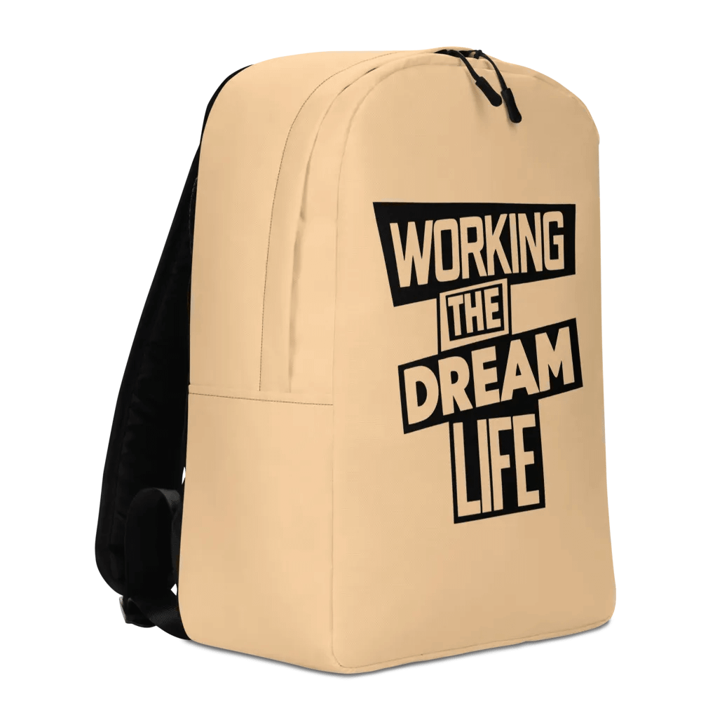Work the Dream Life – Cream Minimalist All-Over Print Backpack for Work, Travel & Everyday Use product image (3)