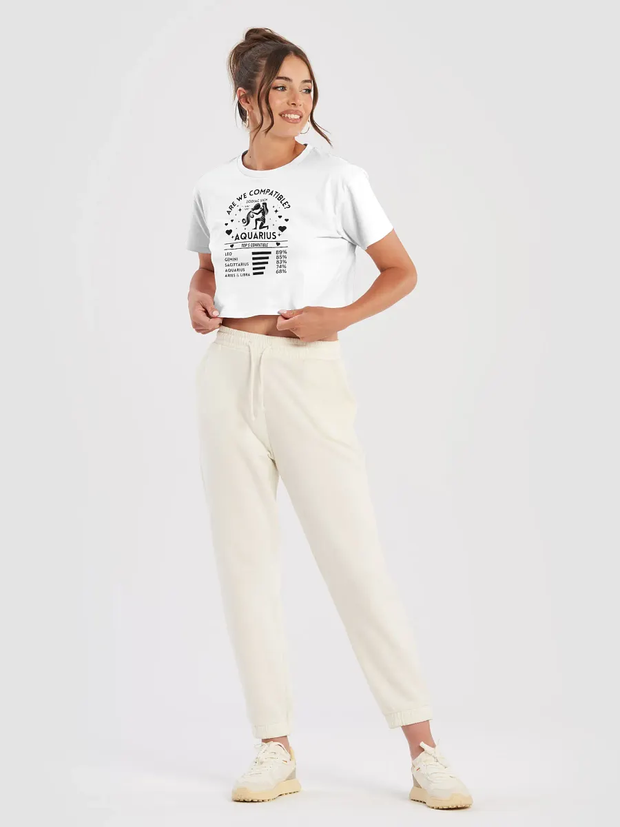Aquarius Zodiac Sign Romantic Compatibility - Light Colors - AS Colour Women's Premium Crop Top product image (2)