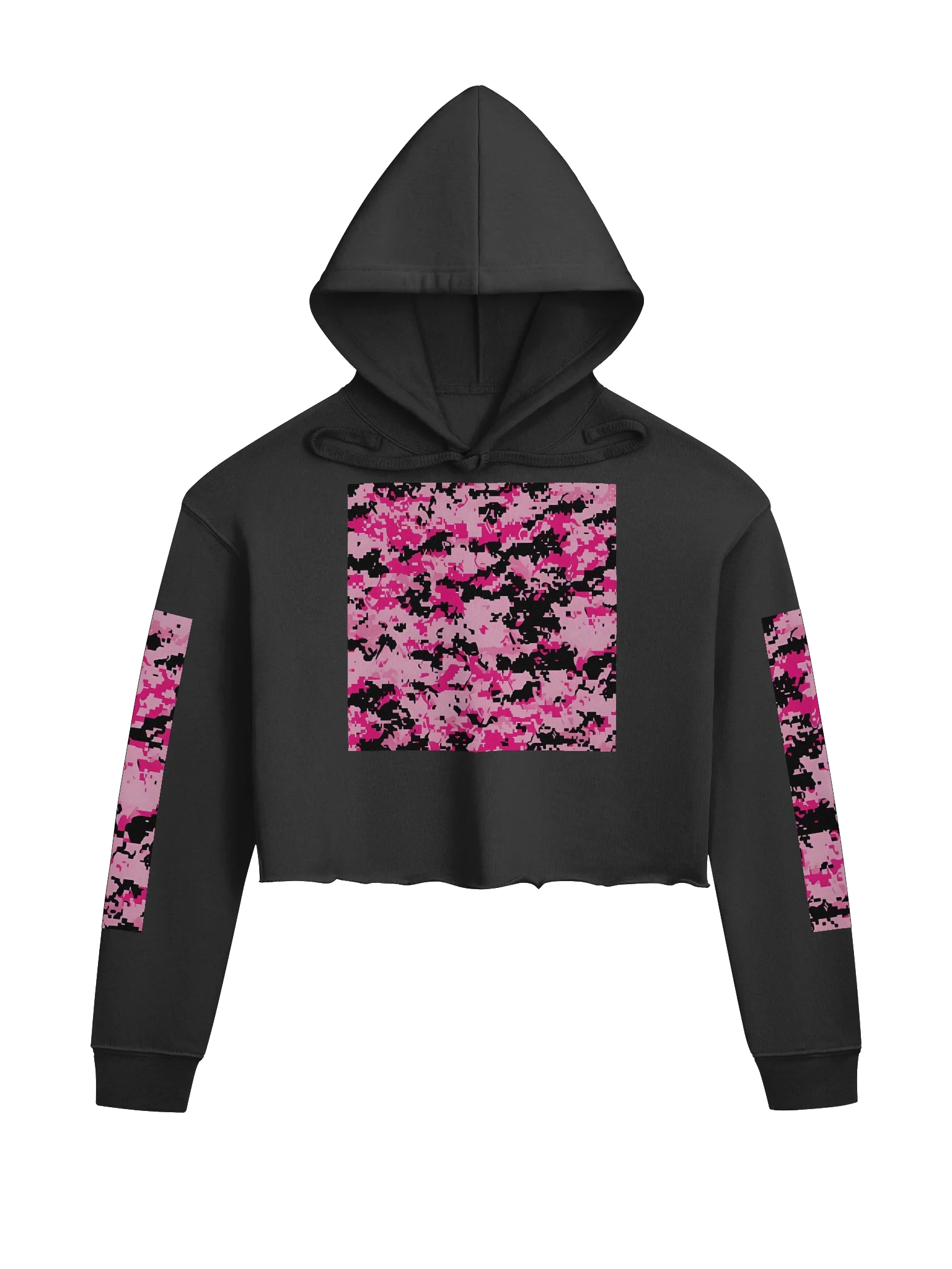 Pixel Pink Camo Crop Hoodie product image (1)