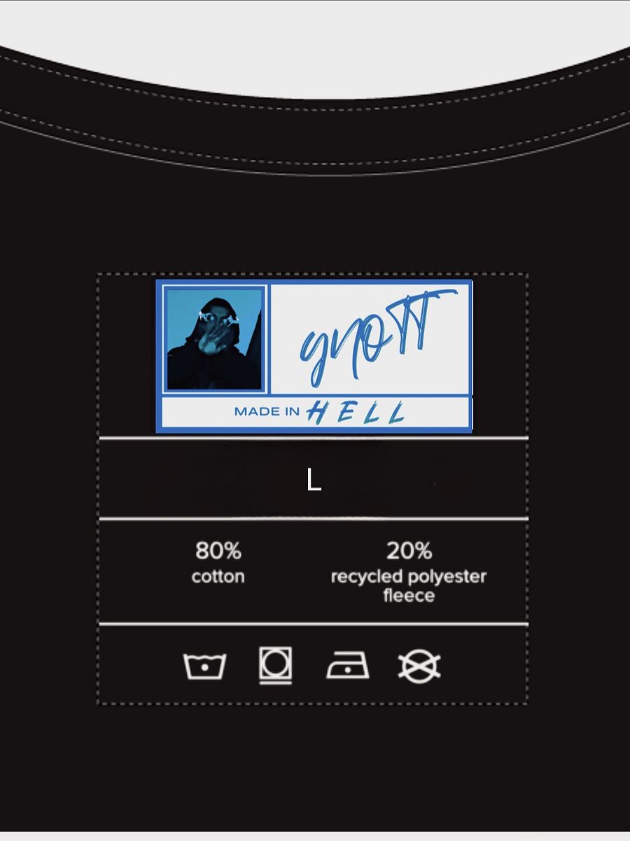 YNOTT Gradient Typography Hoodie - "SHINY" BLACK product image (6)
