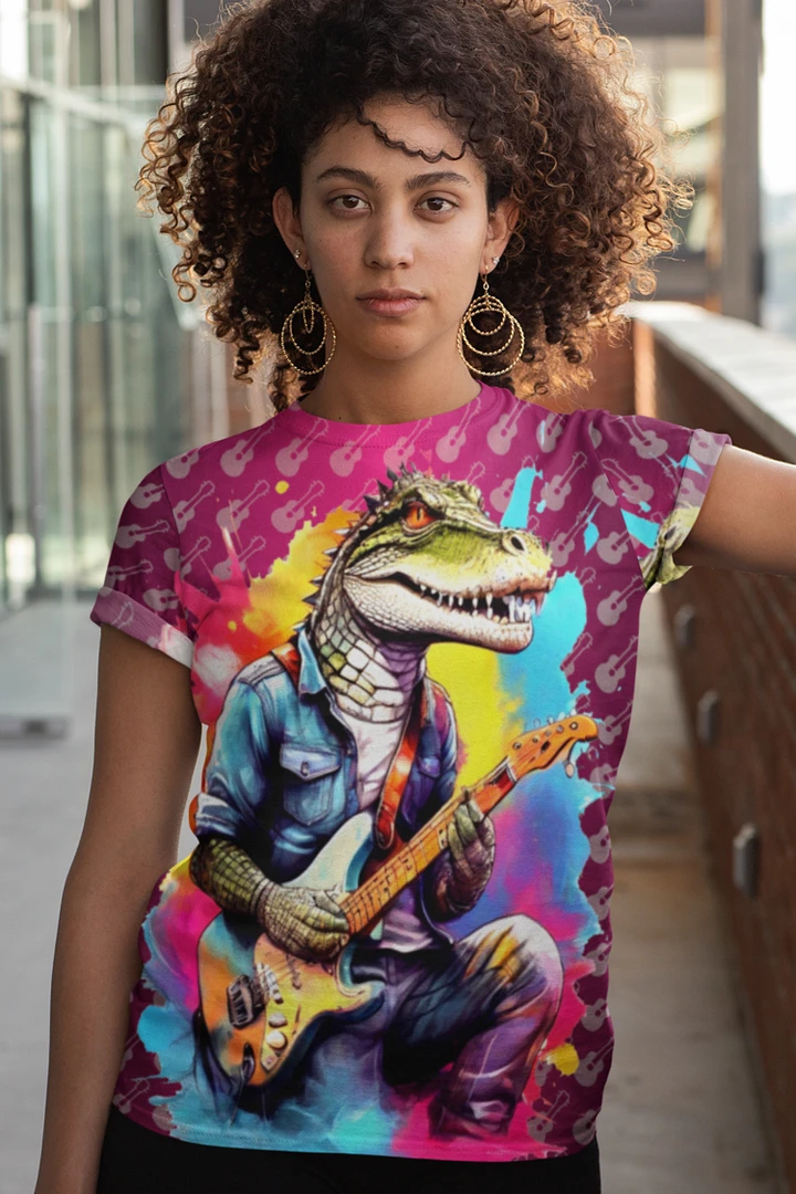 Cool Alligator Playing Guitar All Over Print T-shirt product image (1)