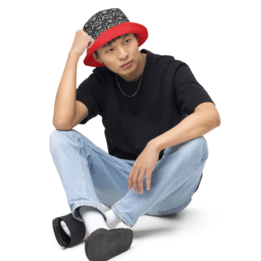 Black Paisley Dreams Reversible Bucket Hat product image (11)