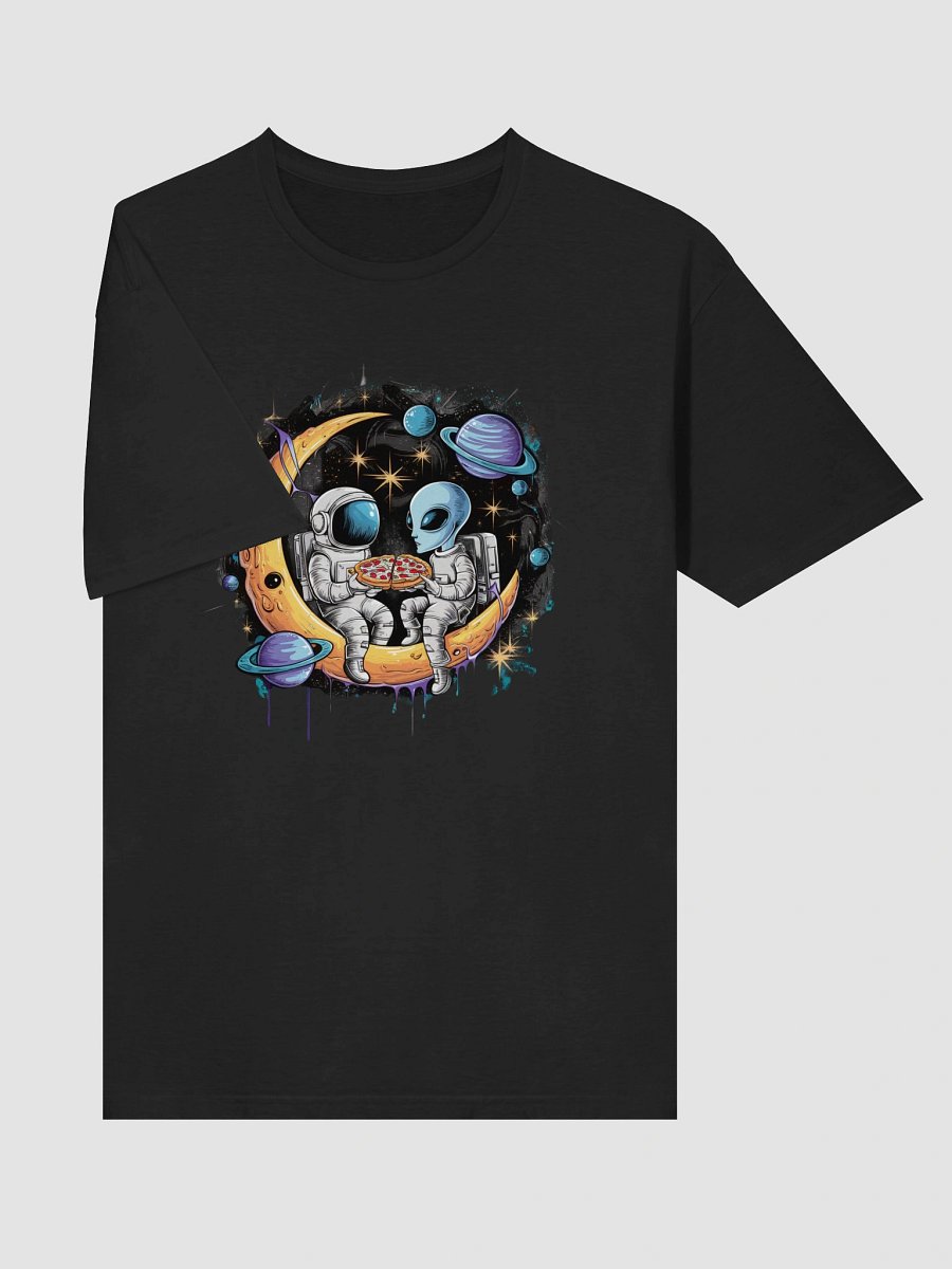 Space Pizza Party: Astronaut and Alien Enjoy a Slice on the Moon for Sci-Fi Lovers T-Shirt Hodies mens womens fit many item,color,size product image (5)