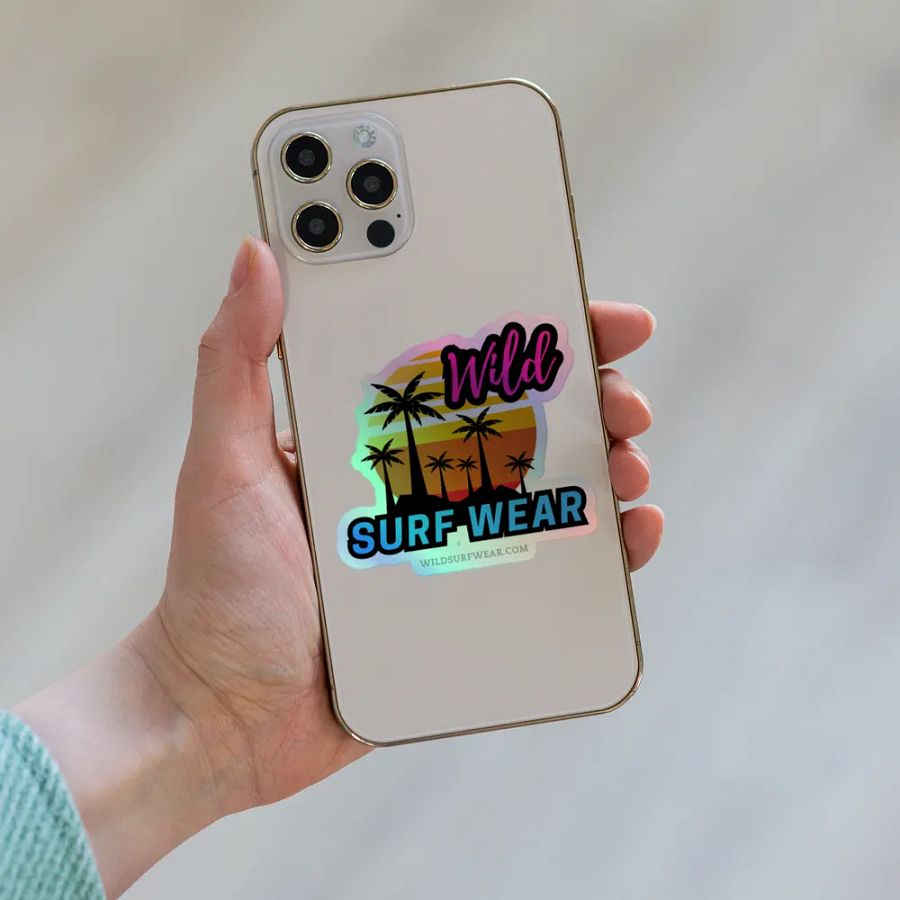 Wild Surf Wear Holographic Sticker product image (2)