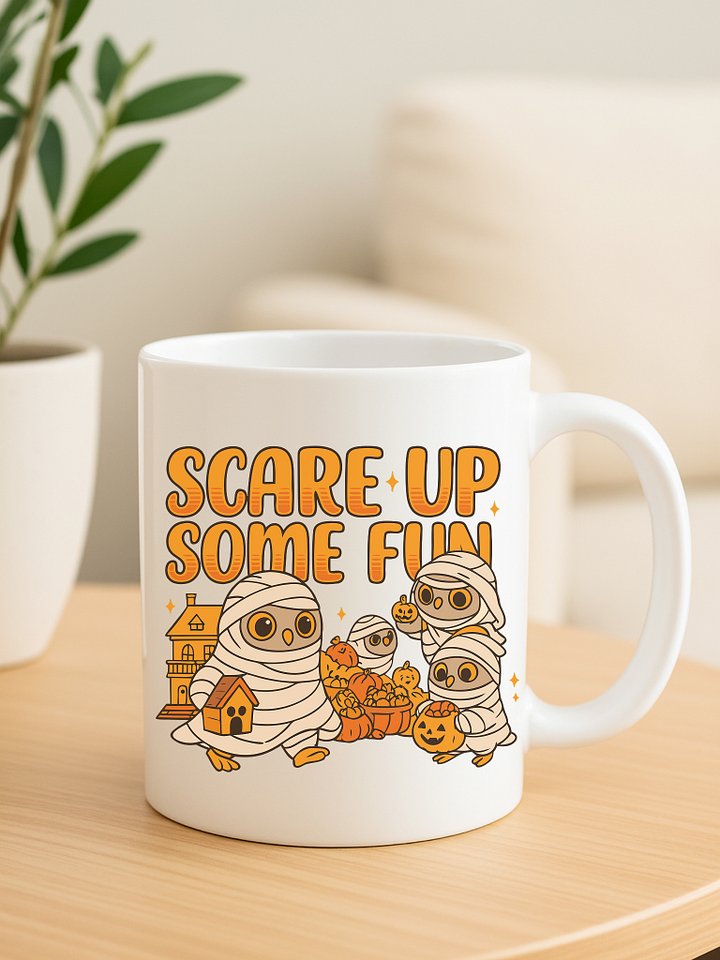 Scare Up Some Fun – Cartoon Mummy Owl Halloween Digital Print product image (2)