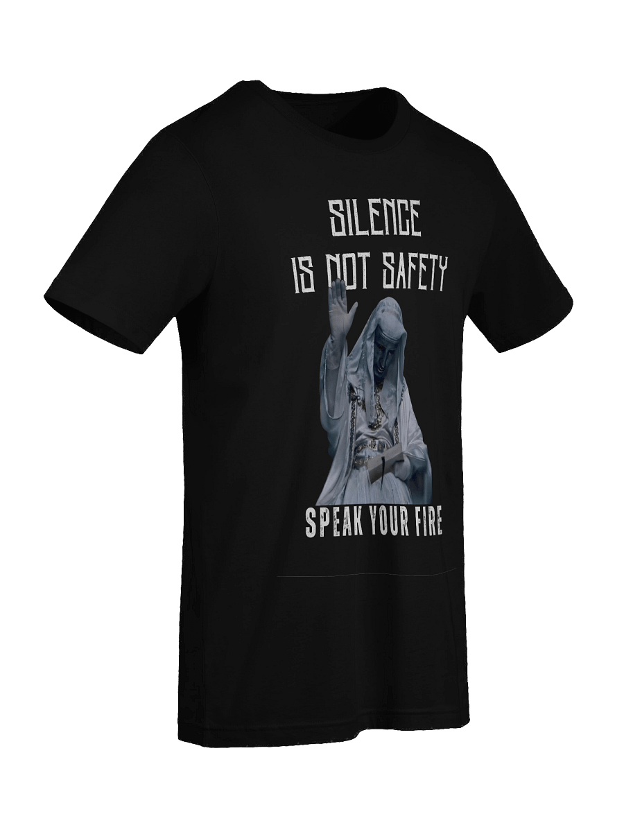 Silence is Not Safety — Speak Your Fire Regular Fit T-shirt product image (9)