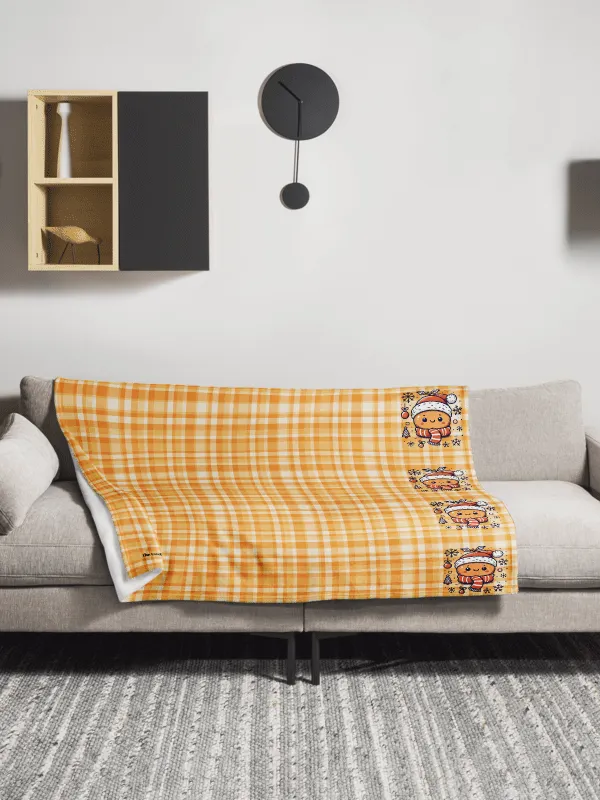 Tangerine Plaid Xmas Blanket 2 product image (2)