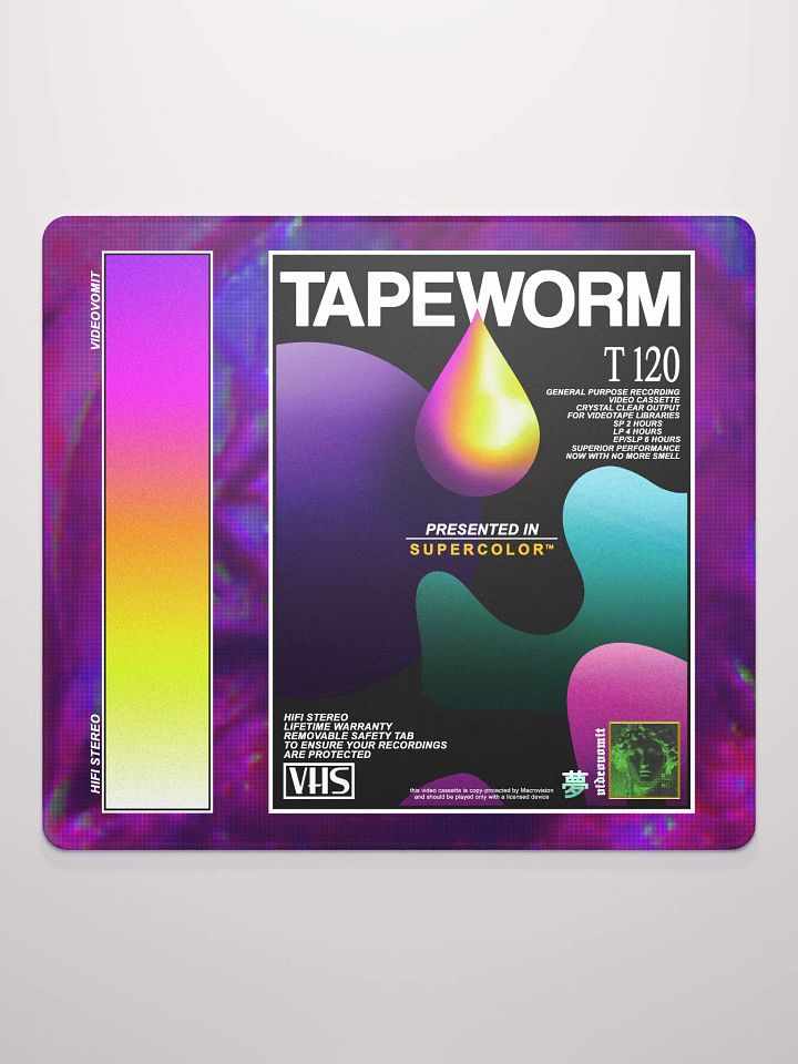 VIDEOVOMIT TAPEWORM VHS GAMING MOUSEPAD product image (4)