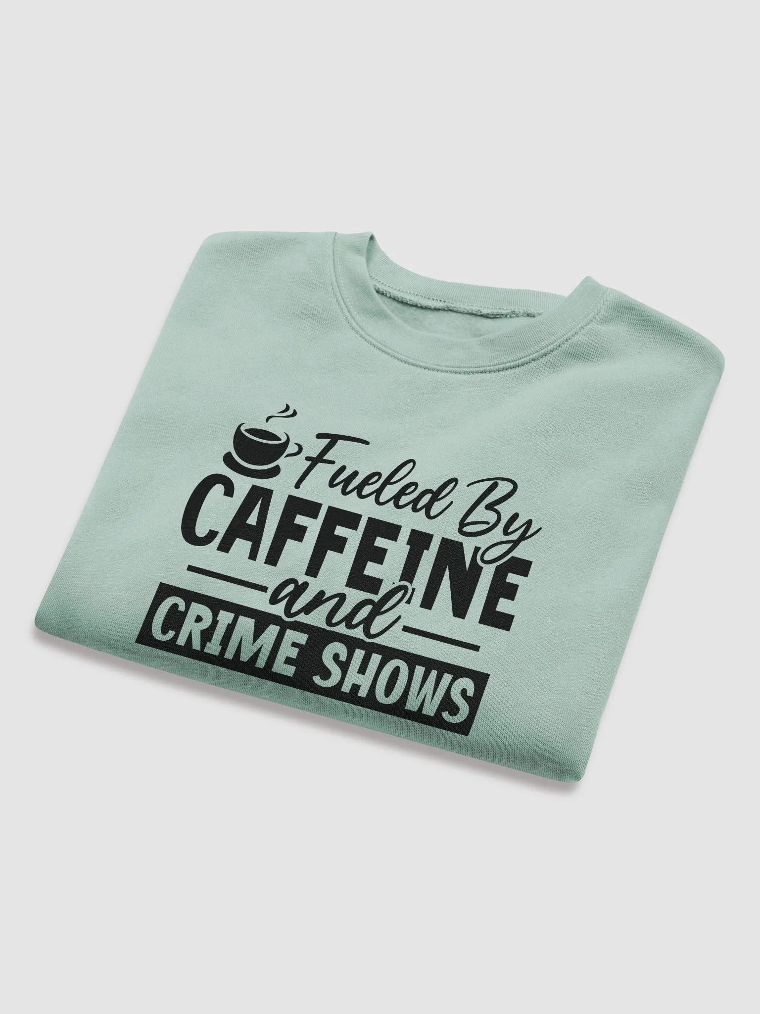 'Fueled by Caffeine & Crime Shows' Fleece Crop Sweatshirt product image (16)