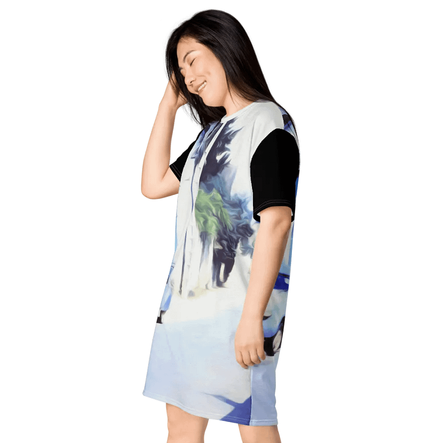 Vintage Blue Car Tshirt Dress product image (6)