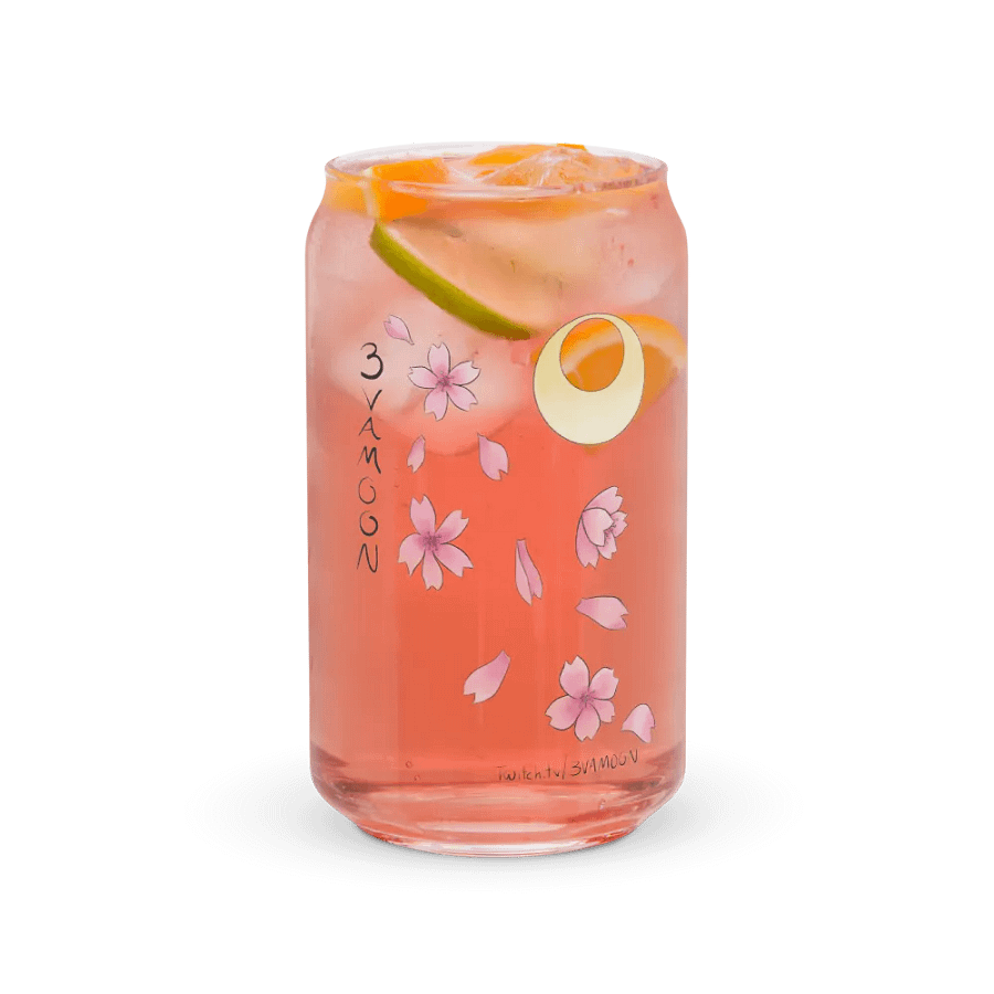 Sakura Moon 16 oz Glass with or without lid/straw product image (9)