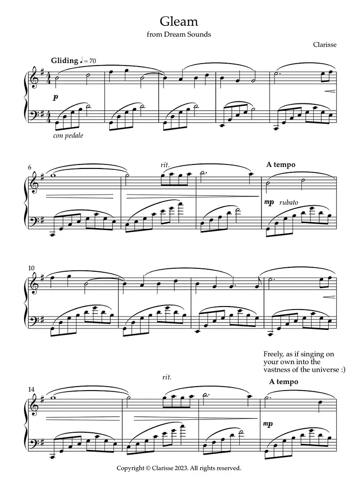 Gleam - Sheet Music product image (1)
