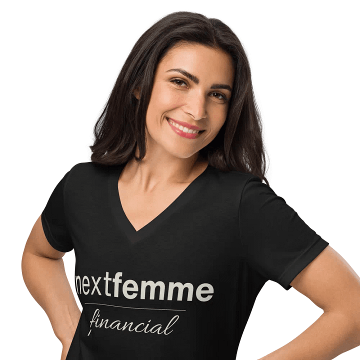 Relaxed V-Neck Tee with Light Beige Logotype product image (2)