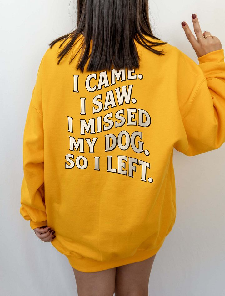I Came, I Saw, I Missed My Dog, So I Left | Funny Introverted Sweatshirt for Dog Moms product image (10)