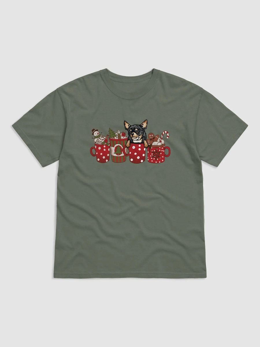Cute Chihuahua(Tricolor) in a Christmas Cup T-Shirt | Funny Christmas Pup in a Cup product image (19)