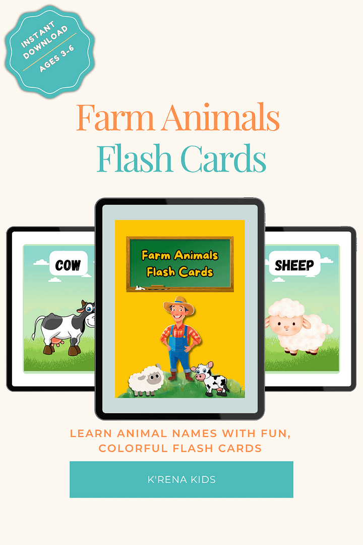 Digital Farm Animals Flash Cards product image (1)