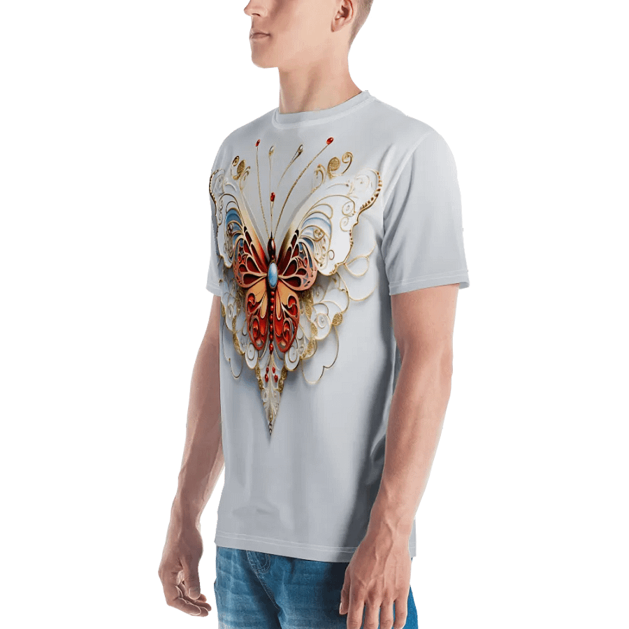 Gold & White Butterfly T shirt product image (4)