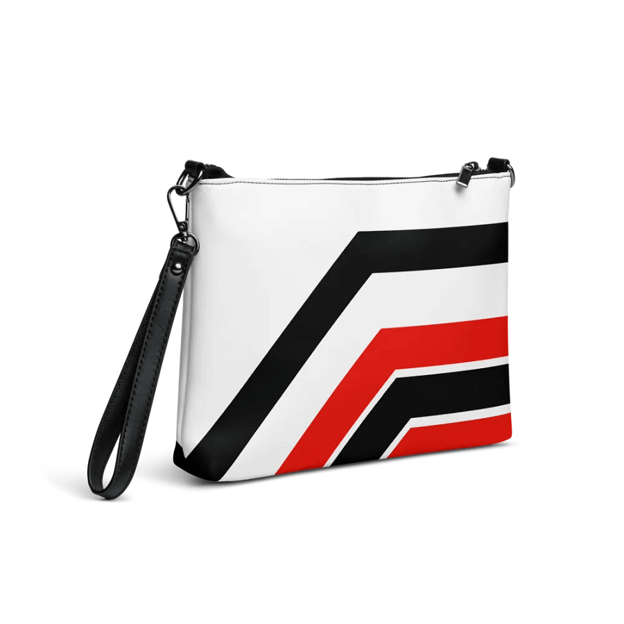 Black/White/Red Bent Color Lines Crossbody Bag product image (6)