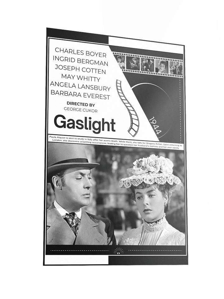 Gaslight with Ingrid Bergman and Charles Boyer 1944 | Movie Poster | 12x18 Wall Art product image (2)