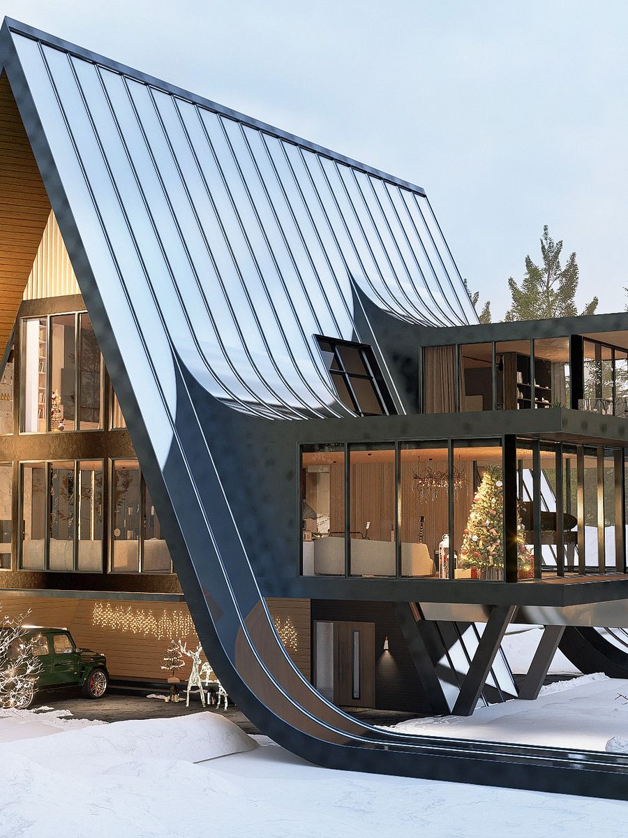 A Frame House 002 - Christmas House - Drawings\Blueprints CAD + PDF + 3D Model product image (4)