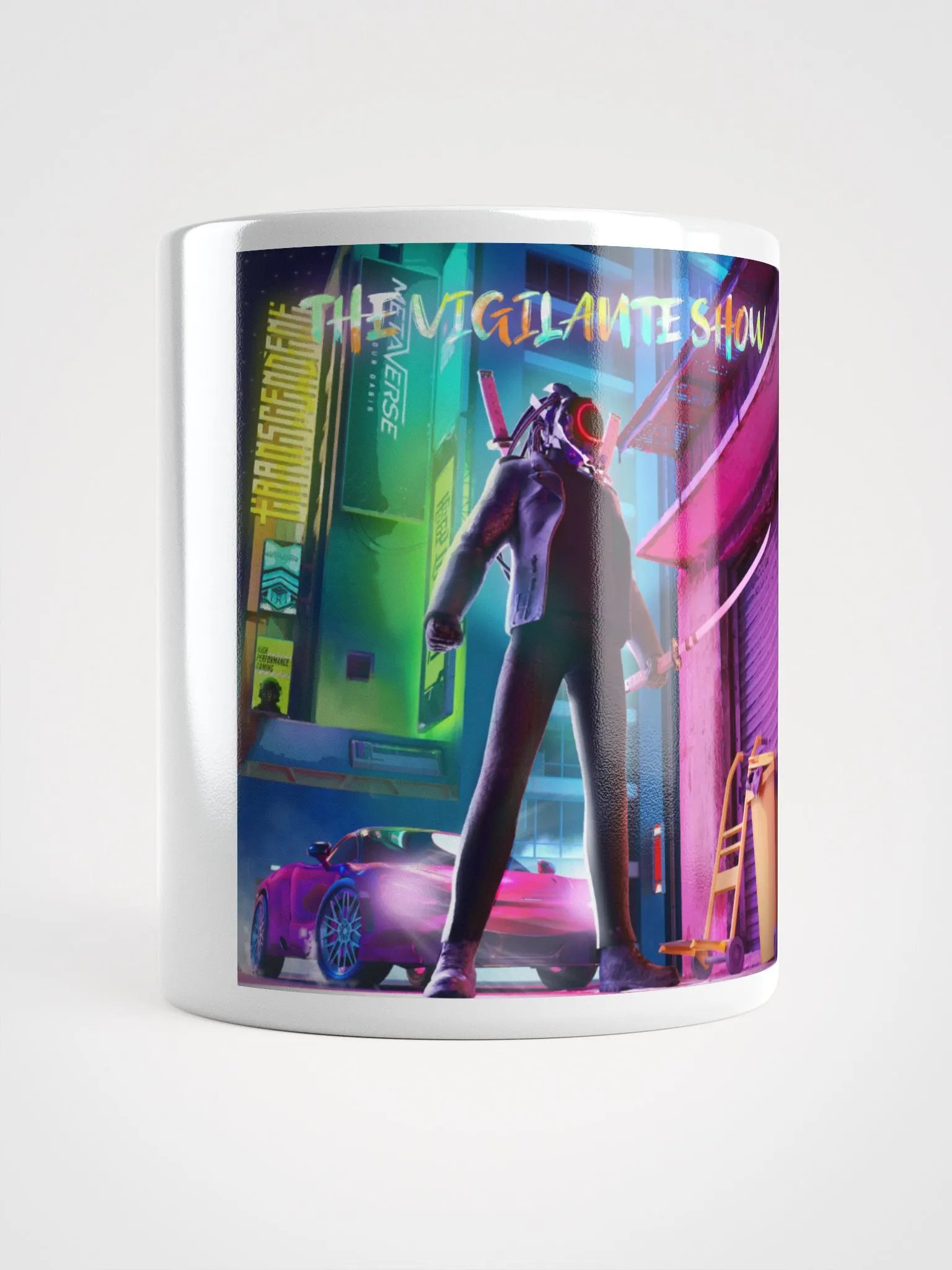 The Vigilante Show White Glossy Mug product image (1)