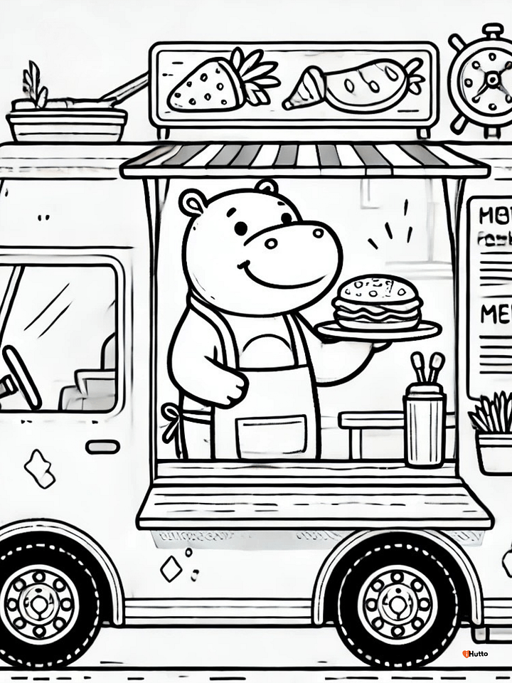 Hippos in Hutto Coloring Pages – Instant Download product image (2)