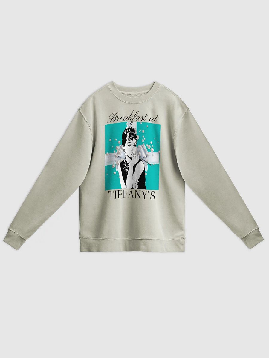 Breakfast at Tiffany's T & Co Independent Trading Co. Pigment Dyed Sweatshirt, Classic Audrey Hepburn Crew, Girls Brunching Weekend TShirt, Truman Capote Fan Gift for Her product image (4)