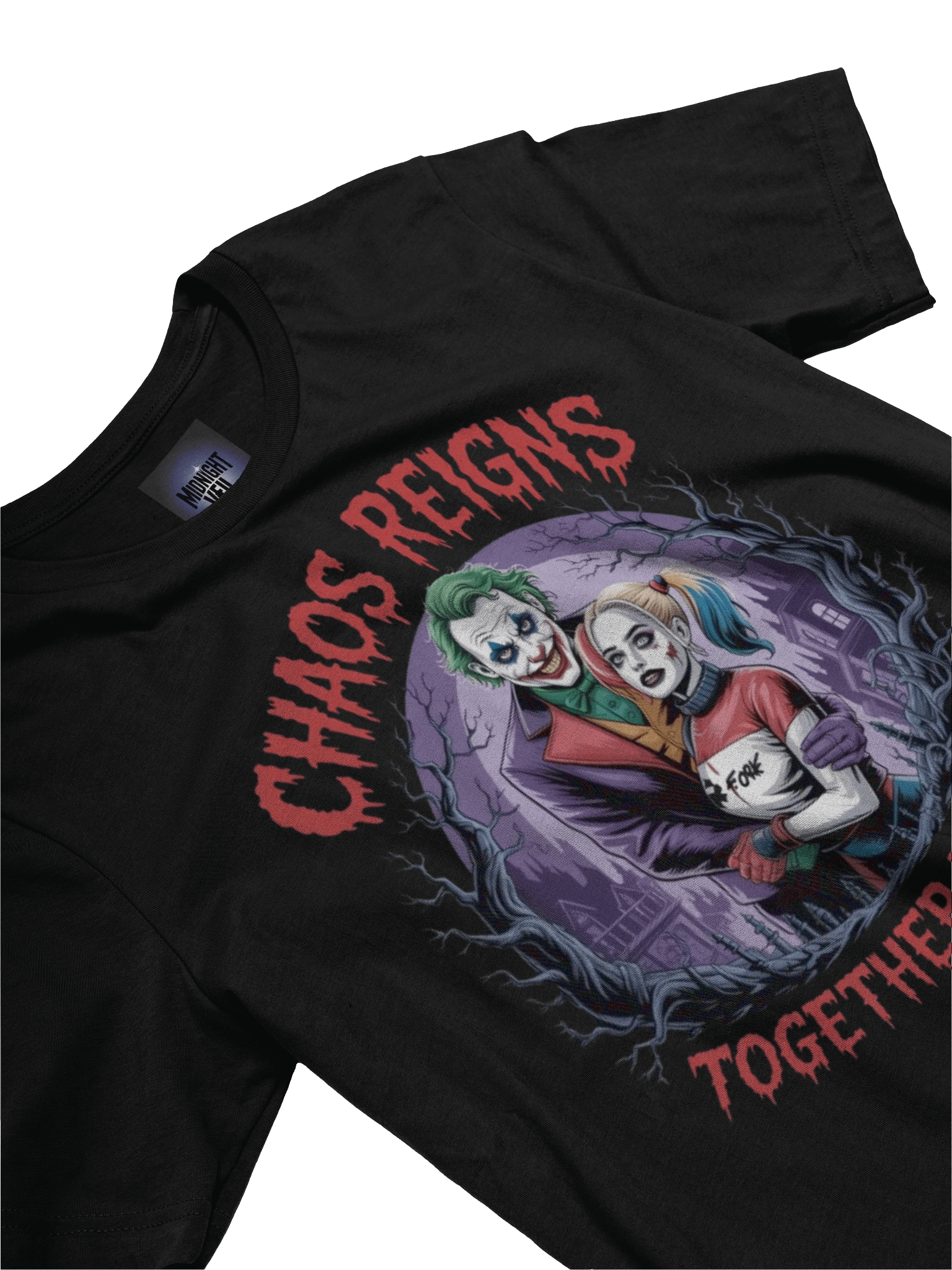 Chaos Reigns: Joker and Harley Quinn's Eternal Embrace Graphic Tee product image (5)
