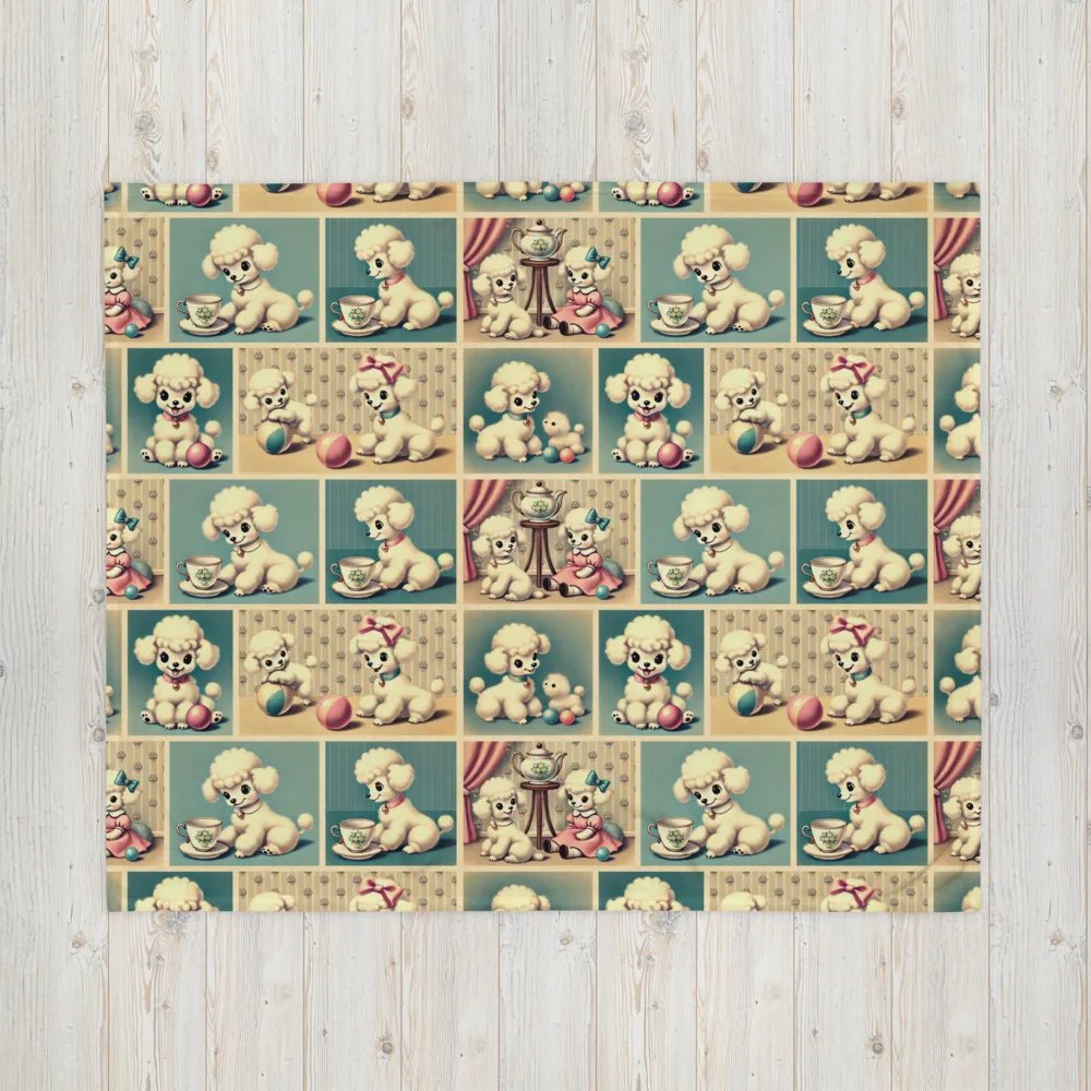 Retro Poodle Puppy Throw Blanket - Vintage-Style product image (6)