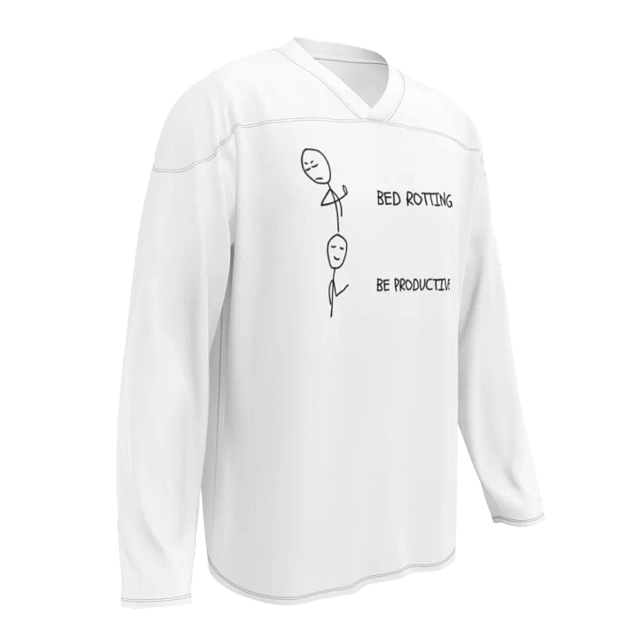 Bed Rotting vs Be Productive Hockey Fan Jersey product image (1)