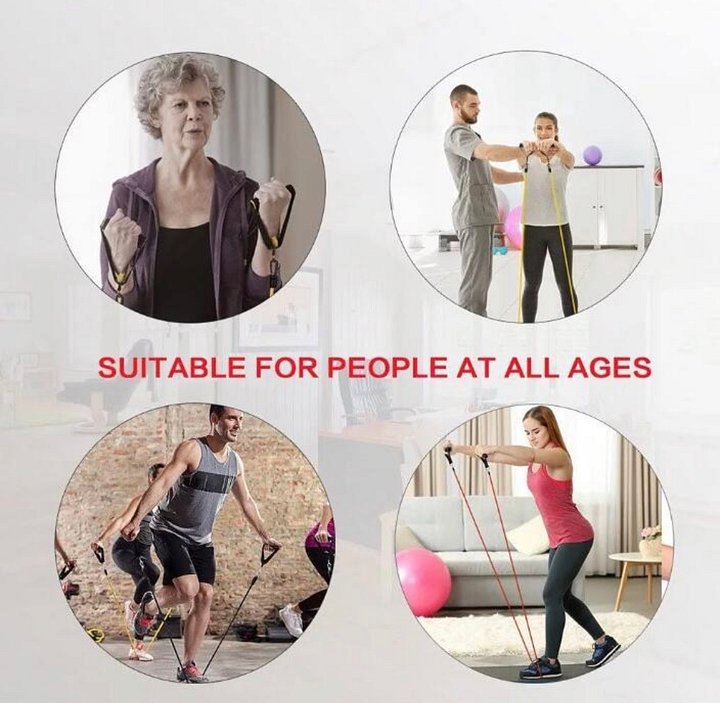 Fitness Tension Rubber Set – Complete resistance band set for home & on the go product image (2)