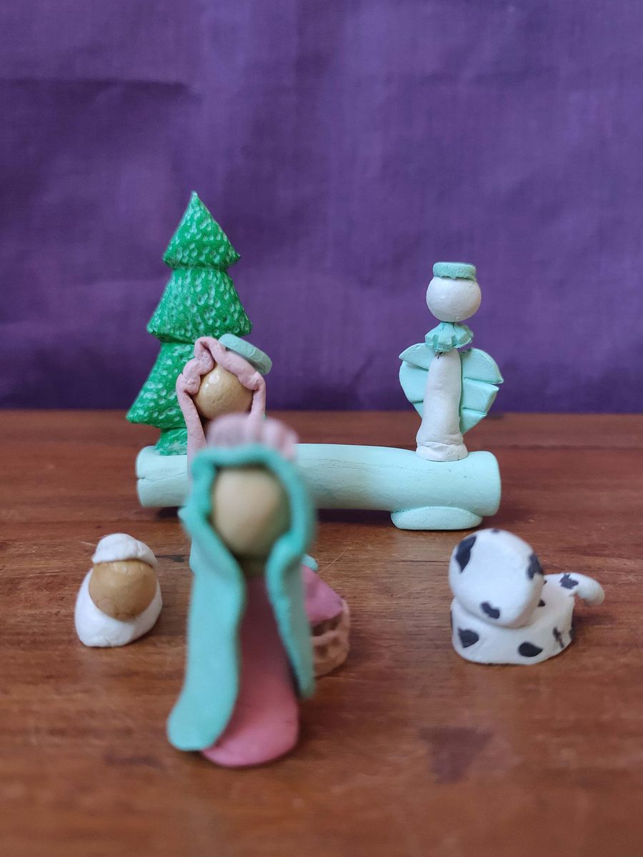 Presépio miniatura 6 peças, peça de autor, feito e pintado à mão, presente product image (9)