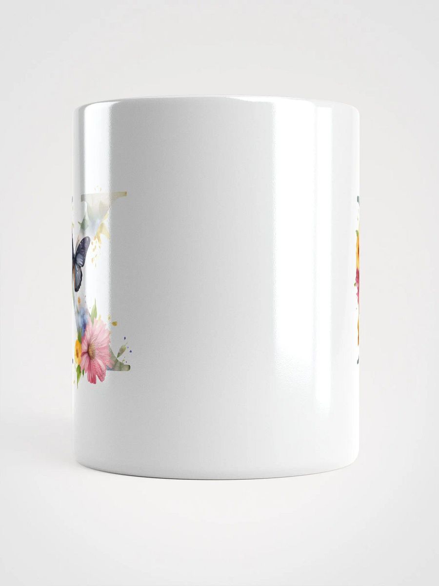 Letter K Monogram Floral Fantasy White Glossy Mug product image (14)