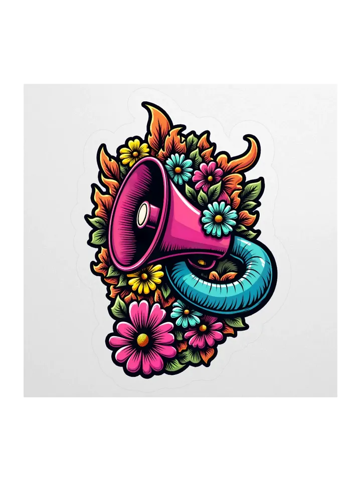 Floral Megaphone Sticker product image (1)