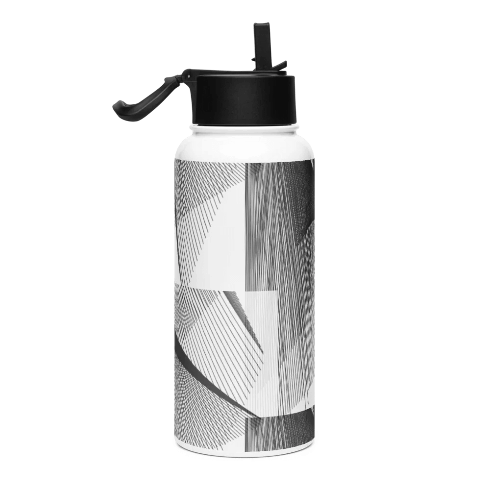 Impression Abstract Monochrome Lines Stainless Steel Bottle product image (4)