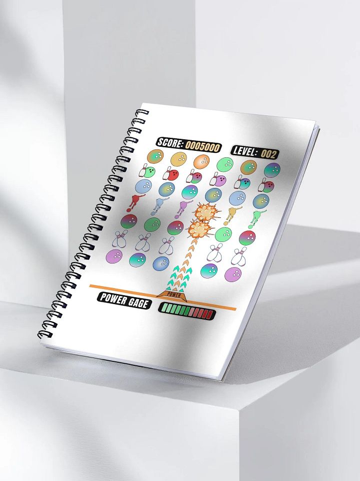 Space Invader Game Bowling Power Strike Spiral Notebook product image (2)