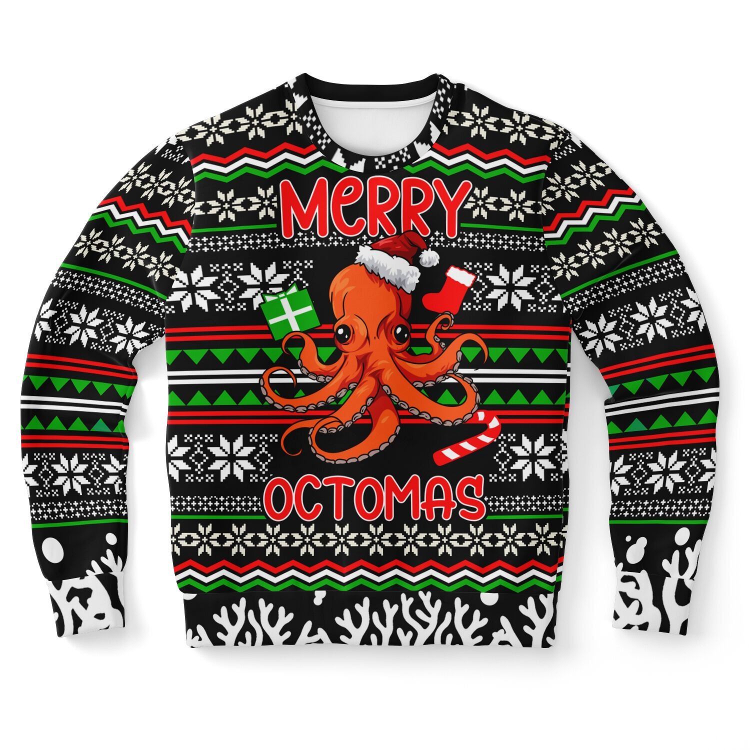 "Merry Octomas" Christmas Sweatshirt | Octopus Holiday Sweater | Ocean Lover Christmas Outfit product image (9)