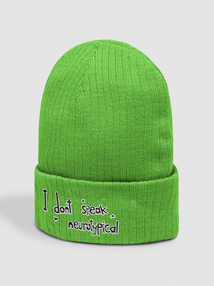 I don't speak neurotypical - green beanie product image (2)