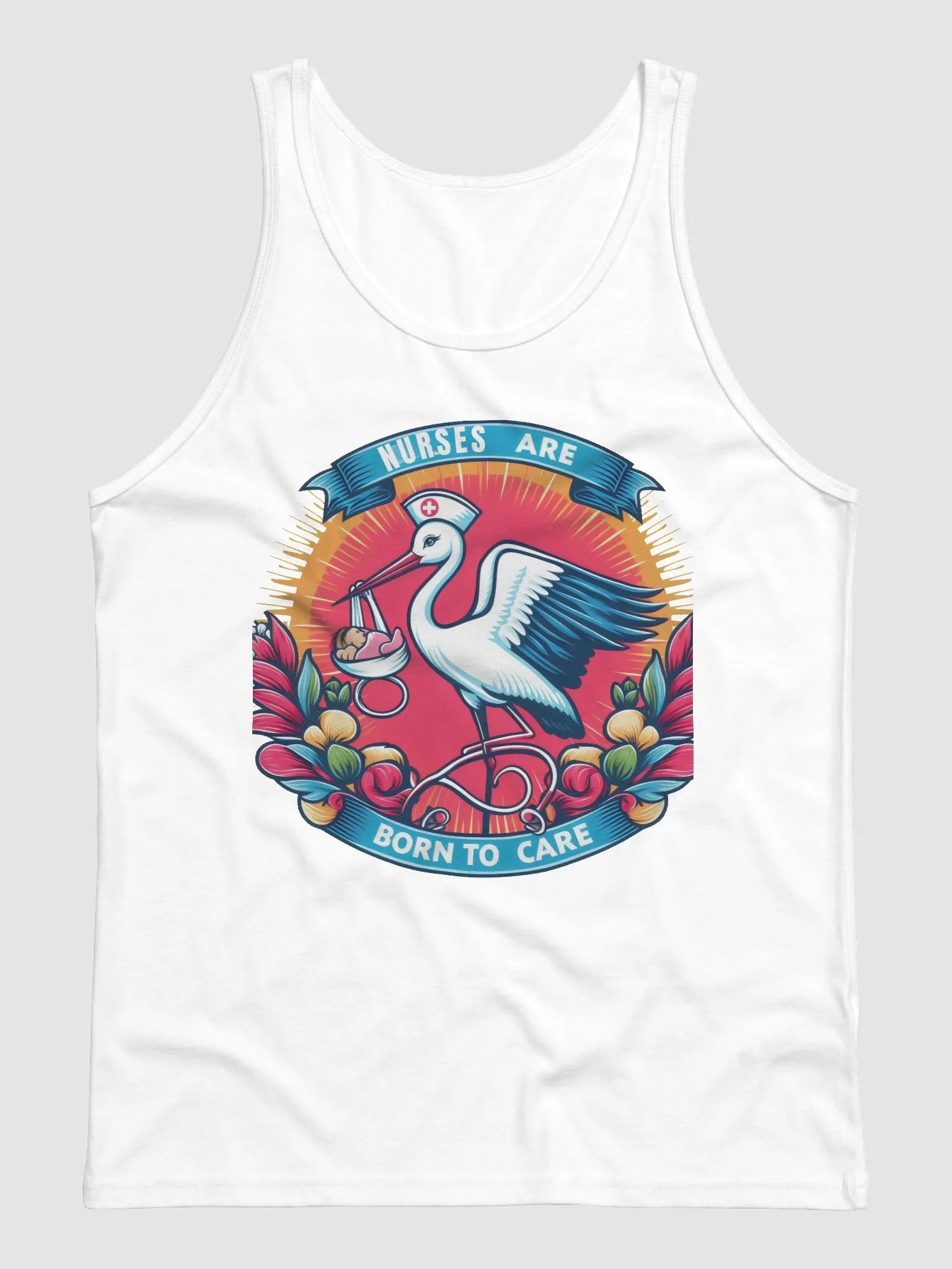 Born to Care Stork Nurse Jersey Tank product image (9)