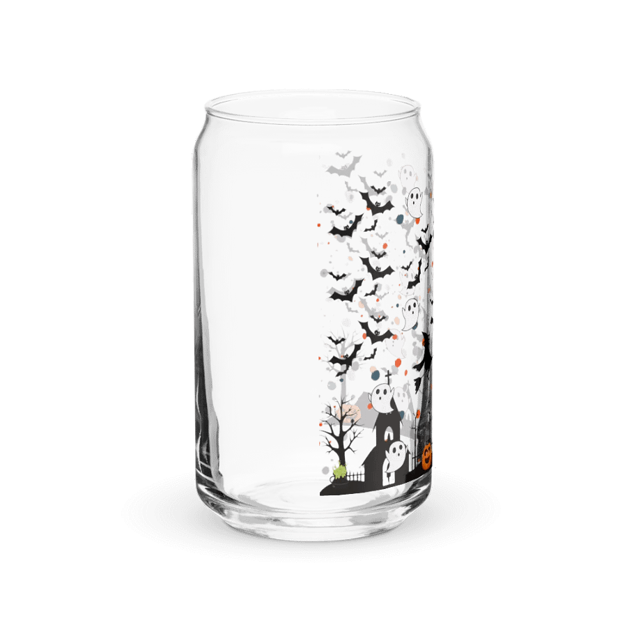 Spooky Can-Shaped Glass: Halloween Edition: 16 oz Can-Shaped Glass with Bamboo Lid & Metal Straw product image (12)