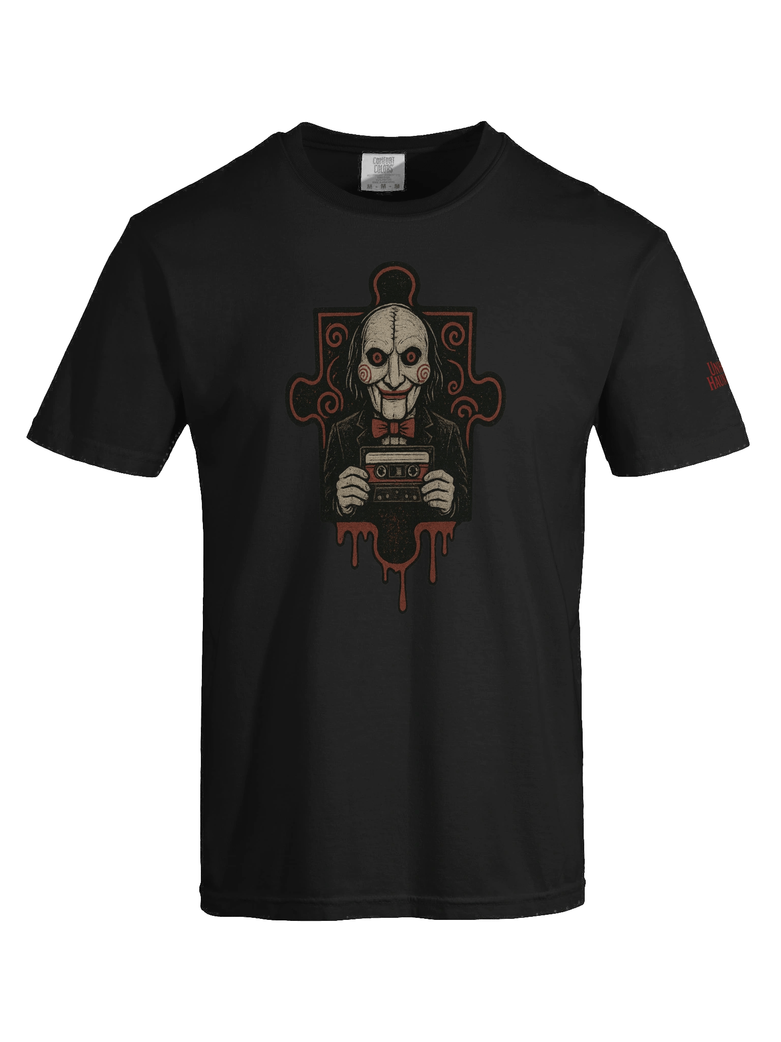 Unholy Hauntings Saw Black Tee product image (7)