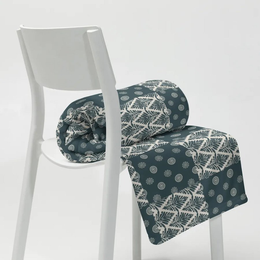 Boho Patchwork Dark Slate Grey Throw Blanket product image (10)