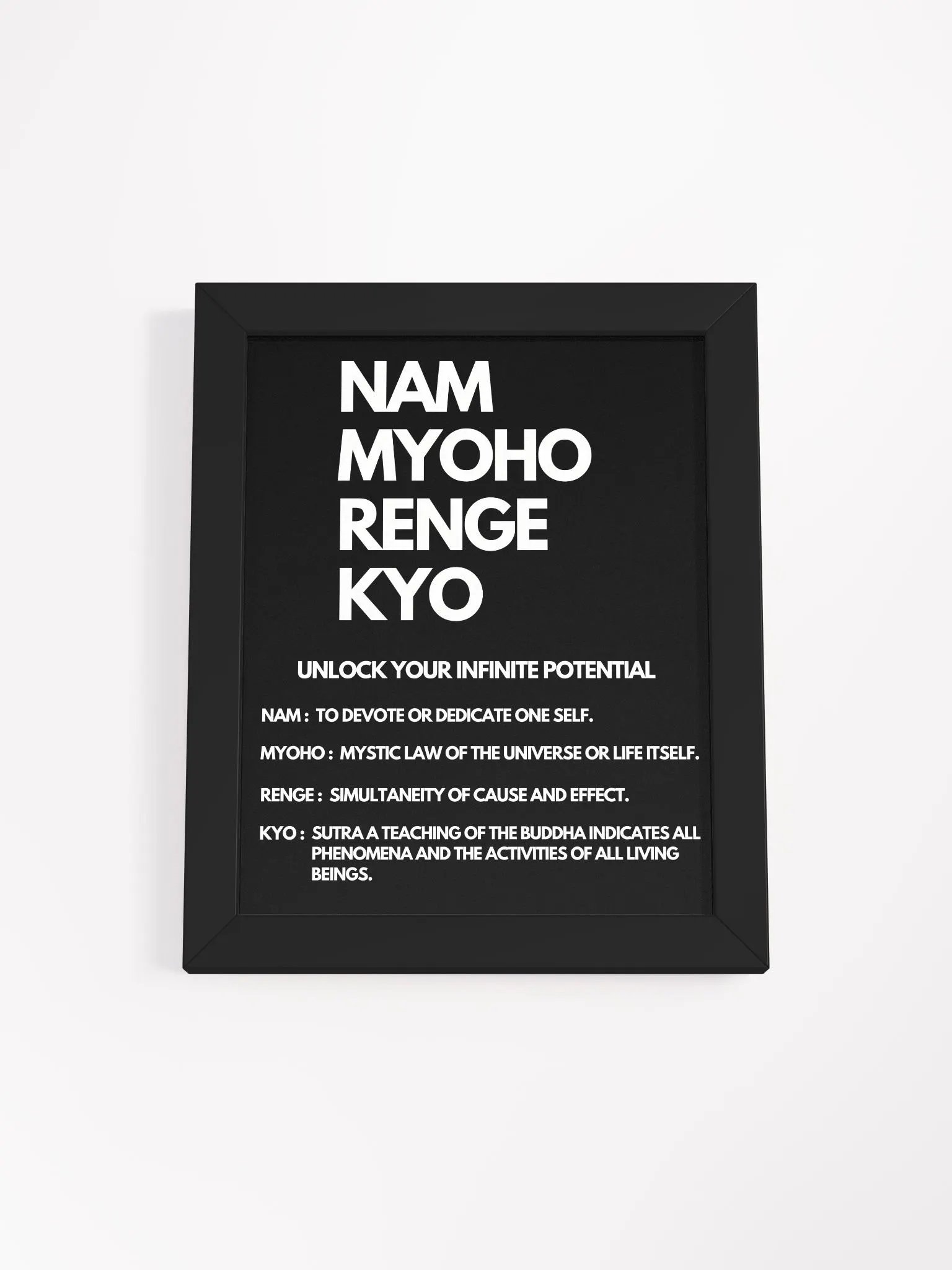Wall Art Nam-Myoho-Renge-Kyo with Its meaning product image (1)