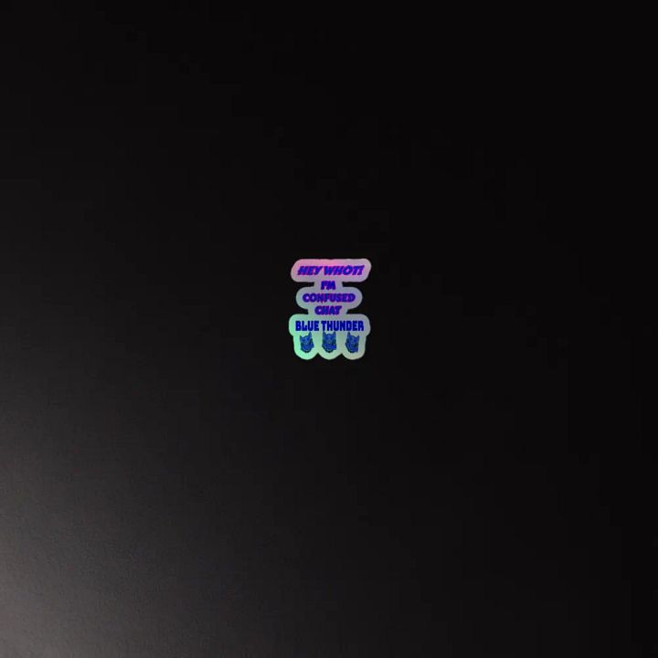 Confused Chat Holographic Blue Thunder Sticker product image (2)