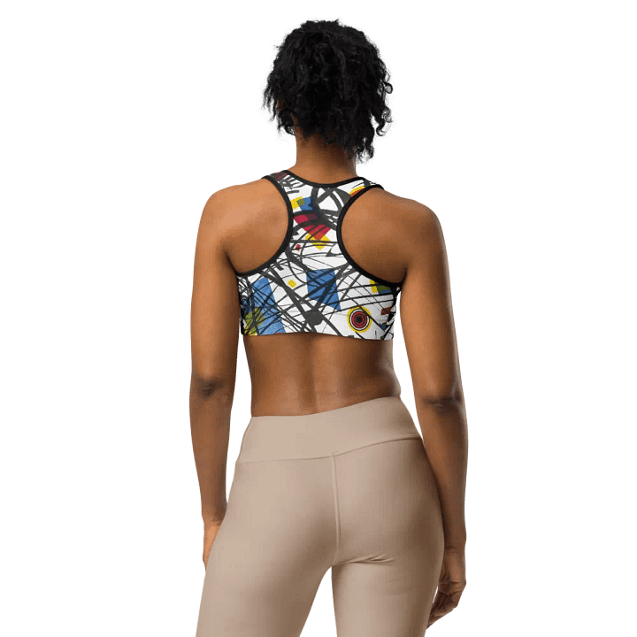 Abstract Lithographic Pattern Design Sports Bra - V3 product image (1)