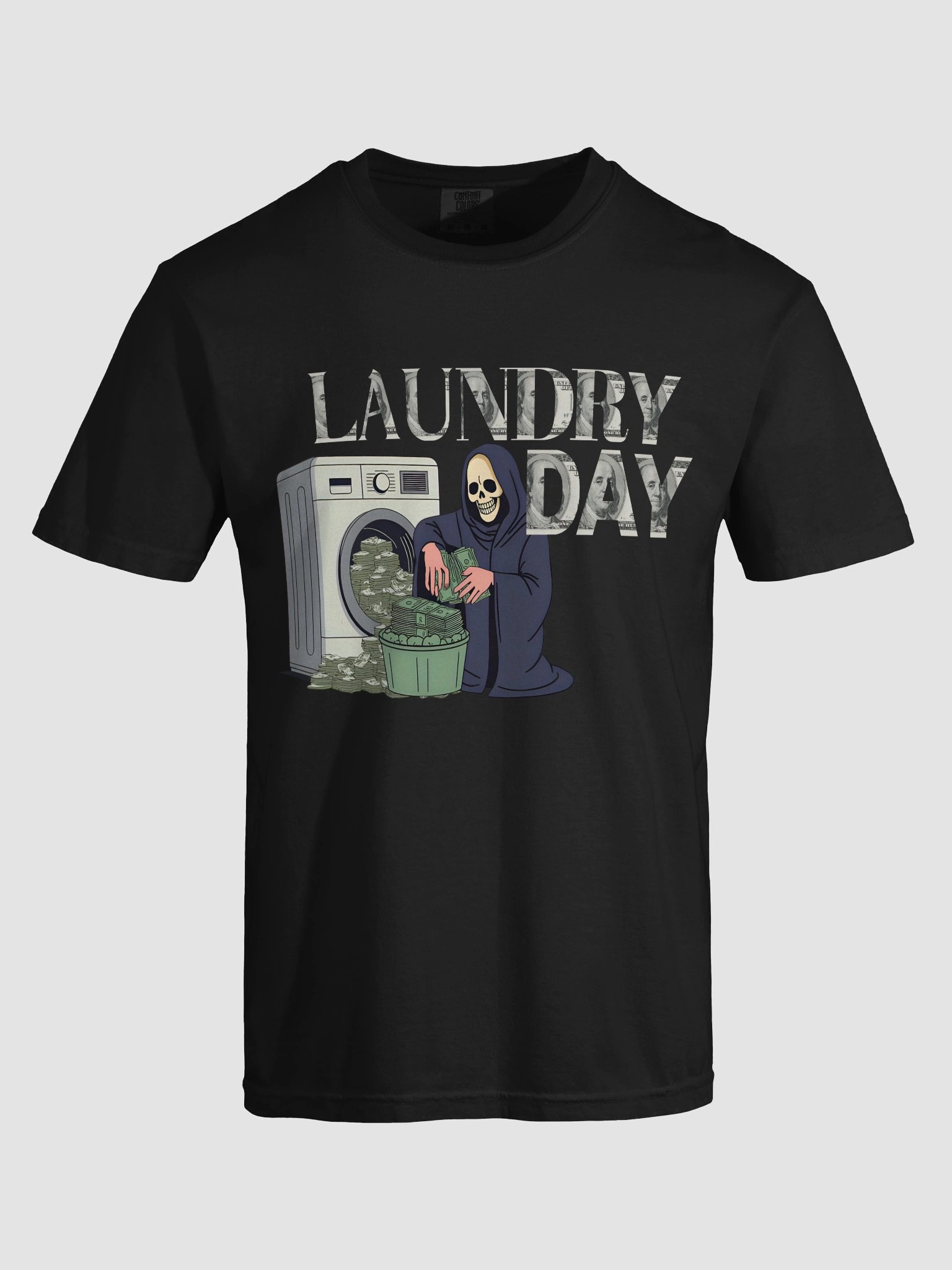 Laundry Day Money Tee – Bold Graphic T-Shirt with Washed Cash Design product image (57)
