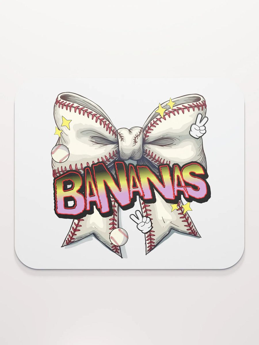 Bananas Bow Baseball Play Mouse Pad product image (1)