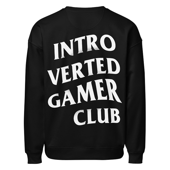 Introverted Gamer Club White on Black Oversized Sweatshirt product image (2)